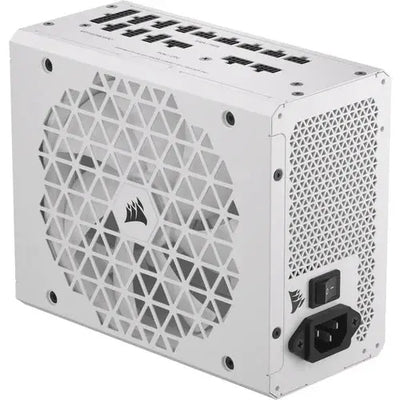 Alimentation Corsair RMx Shift 1000W blanc avec grille triangulaire et ventilateur noir