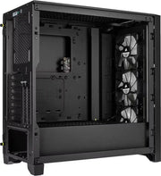 Boîtier PC Corsair iCUE 4000X RGB Noir avec design minimaliste et 3 ventilateurs blancs