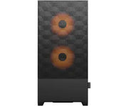 Fractal Design Pop Air RGB Orange Core TG : boîtier PC fibre de carbone noire avec ventilateurs orange circulaires