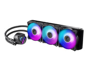 Radiateur MSI MAG CORELIQUID 360R V2 noir avec 3 ventilateurs RGB violet-bleu
