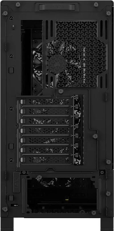 Arrière du boîtier Corsair Frame 4000D RS NOIR noir mat à motif nid d’abeille