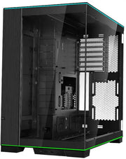 Coque PC Lian Li O11D EVO RGB NOIR verre noir LED vert haut bas