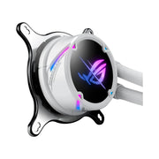 Radiateur blanc et noir Asus ROG Swift RGB refroidissement liquide logo illuminé ASUS ROG Strix LC II 360 ARGB BLANC