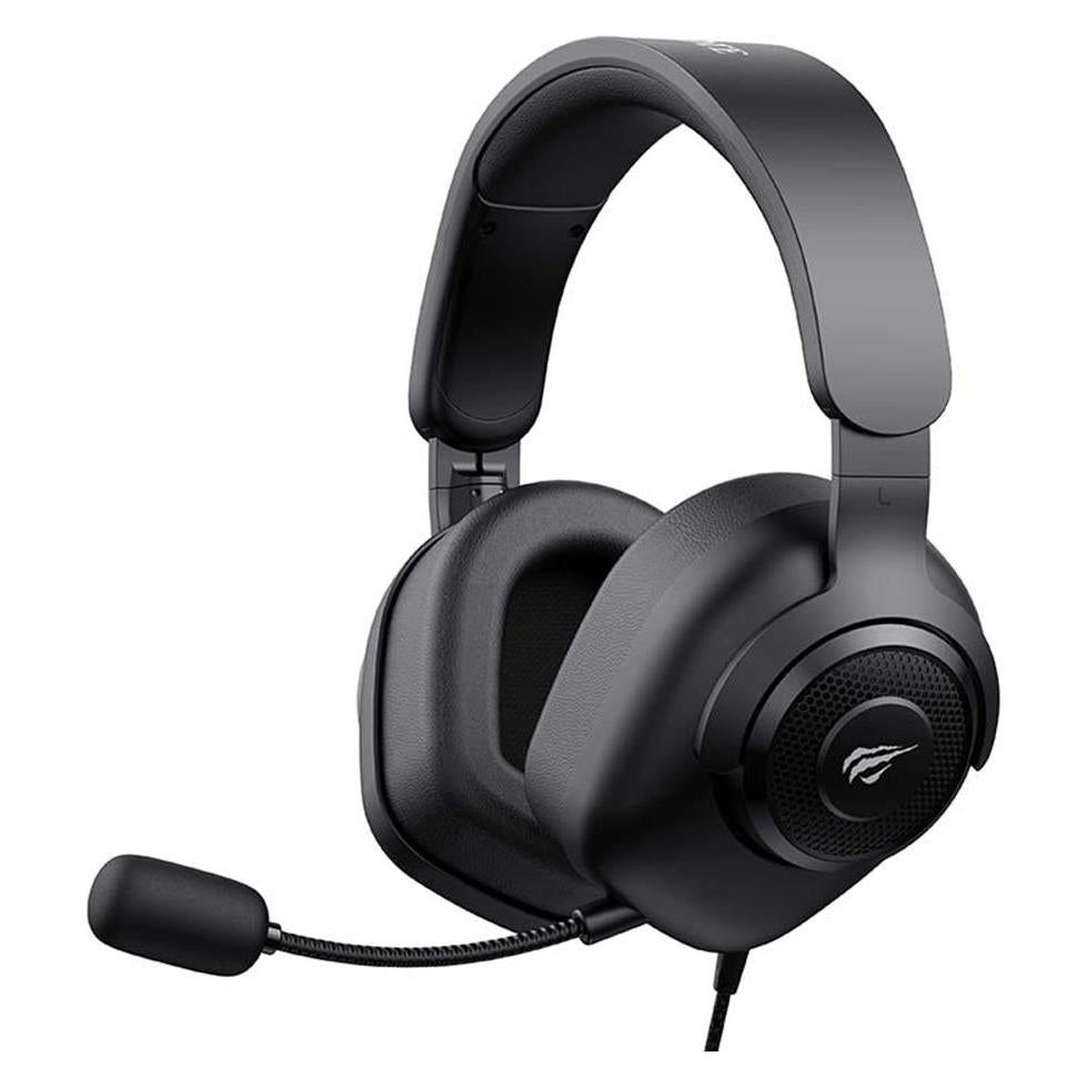 Casque gamer filaire Havit Gamenote H2230U noir vue de face avec micro
