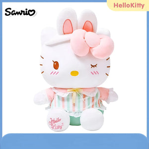 Peluche My Melody en tenue rayée rose & verte - 30 cm