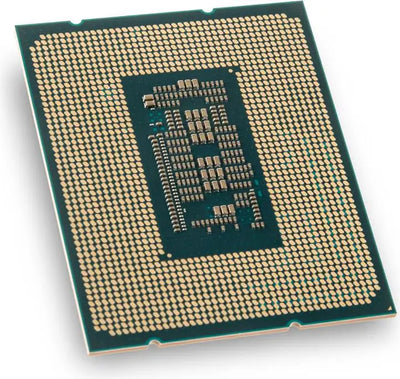 Processeur Intel Core i9-14900K avec circuit vert et broches dorées