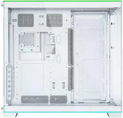 Lian Li O11D EVO RGB Blanc avec panneau latéral en verre blanc et bordure verte