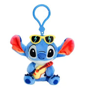 Peluche Stitch musicien ukulélé 15 cm avec guitare rouge, lunettes jaunes