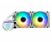 Radiateur blanc MSI MAG CORELIQUID 240R V2 avec 2 ventilateurs RGB 120mm et réservoir triangulaire