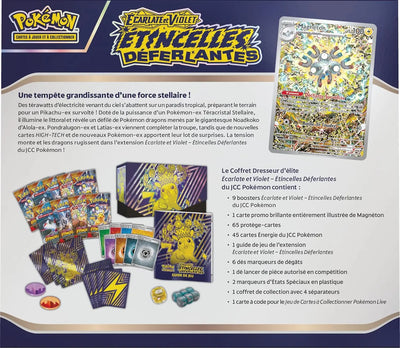Coffret Dresseur d’Élite Pokémon Étincelles Déferlantes avec Pikachu violet-or