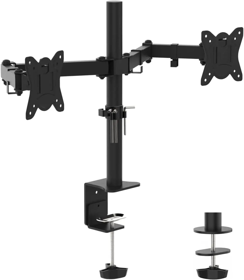 Support bras mécanique noir pour 2 moniteurs 17 à 32 pouces