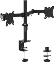 Support bras mécanique noir pour 2 moniteurs 17 à 32 pouces