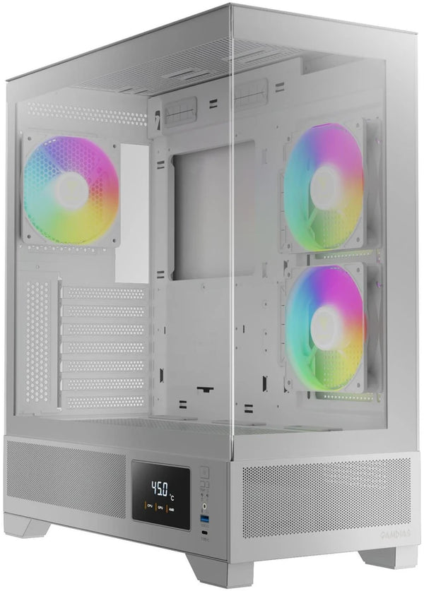 Boîtier PC Gamdias Atlas M1 RGB Blanc - vue principale