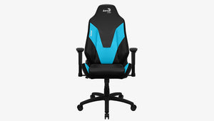 Fauteuil gamer AeroCool Admiral noir et bleu Ice Blue, vue de face
