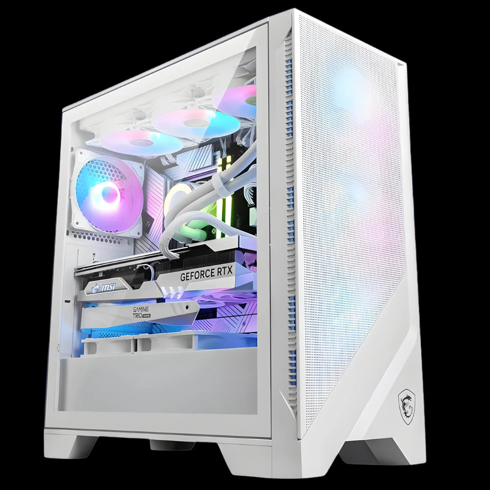 PC Gamer MSI MAG Forge 320R blanc avec RTX 5070 et Ryzen 7 5700X, monté à Orléans par Pixel 404
