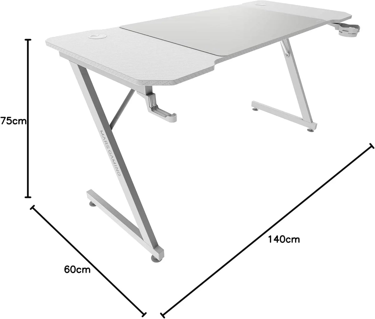 Bureau Gamer Mars Gaming MGD140 Blanc
