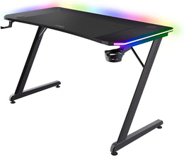 Bureau Gamer Trust GXT 709 Luminus 120 x 60 cm RGB Noir
