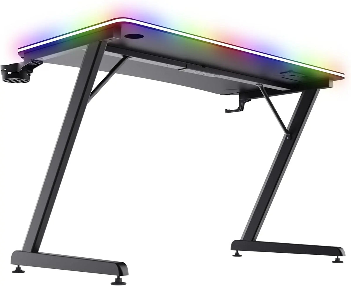 Bureau Gamer Trust GXT 709 Luminus 120 x 60 cm RGB Noir