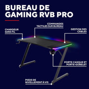 Bureau Gamer Trust GXT 709 Luminus 120 x 60 cm RGB Noir