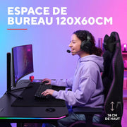 Bureau Gamer Trust GXT 709 Luminus 120 x 60 cm RGB Noir