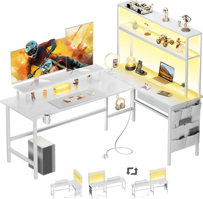 Bureau Gamer d'Angle 150 x 100 cm Blanc