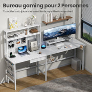 Bureau Gamer d'Angle 150 x 100 cm Blanc