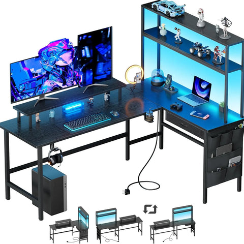 Bureau Gamer d'Angle 150 x 100 cm Noir — dans le même univers que Bureau Gamer Mars Gaming MGD140 Blanc