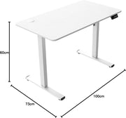 Bureau Gamer ergonomique motorisé Mars Gaming MGD Ergo-Pro Blanc
