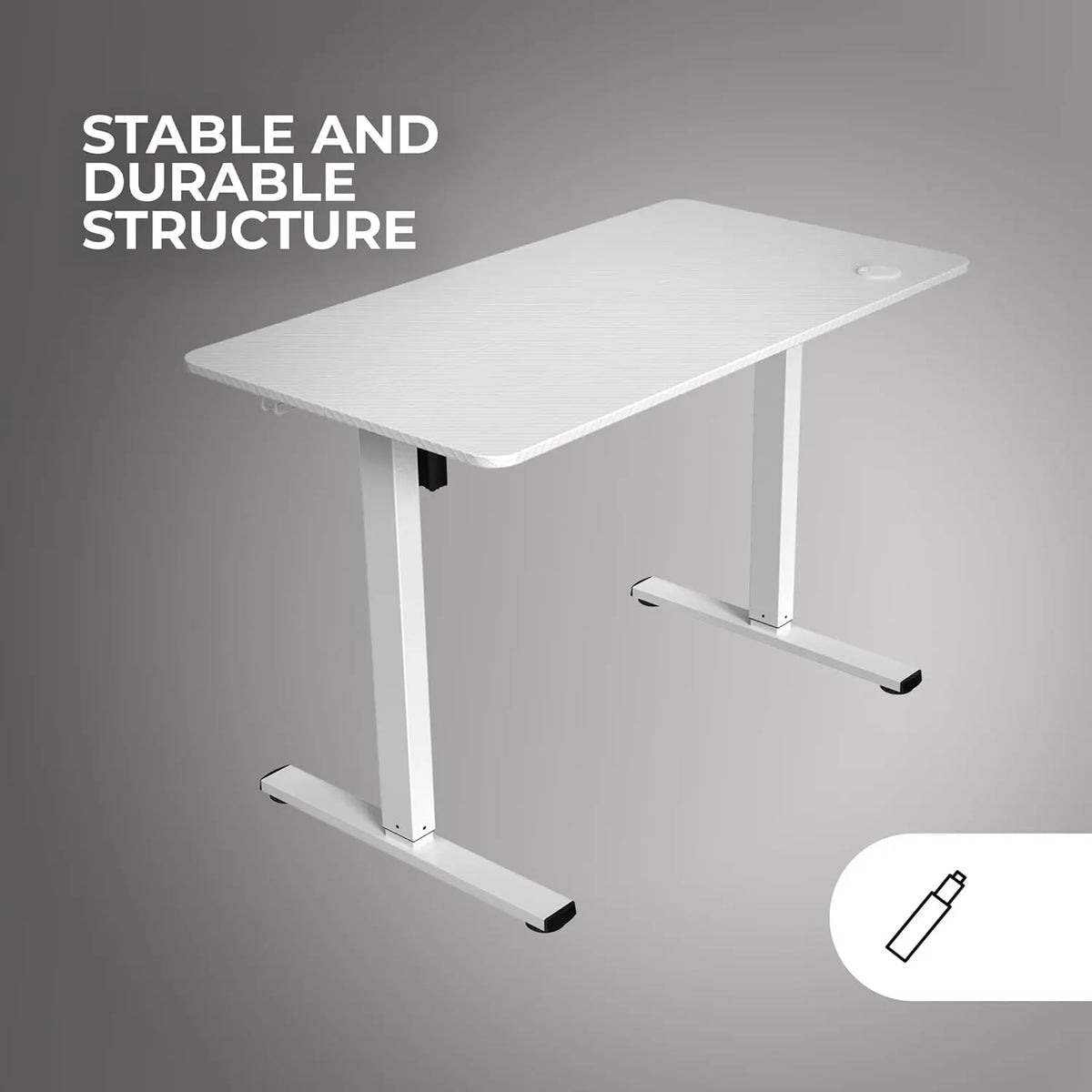 Bureau Gamer ergonomique motorisé Mars Gaming MGD Ergo-Pro Blanc