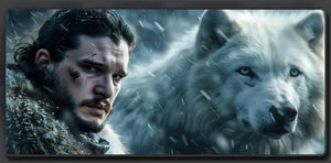 Tapis de Souris Game of Thrones Jon Snow & Ghost 800x400 - XXL Gaming