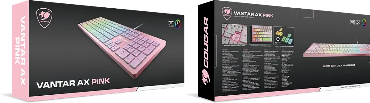 Clavier Gaming Cougar Vantar AX RGB - Rose