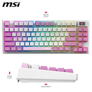 Clavier Mécanique MSI Forge GK600 TKL RGB (Blanc/Violet/Rose) - Bluetooth et USB