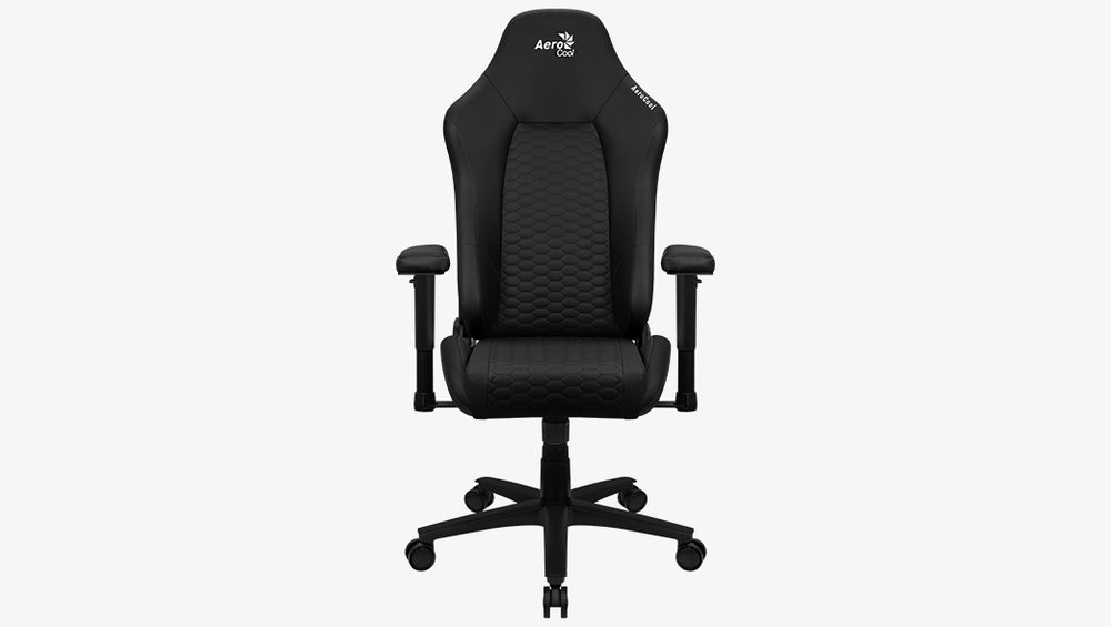 Fauteuil gamer AeroCool Crown Leatherette noir, vue de face