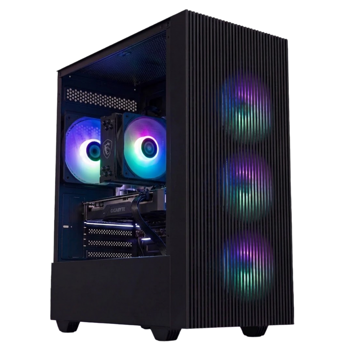 PC Gamer Gamemax Edge Noir RTX 5060 Ryzen 5 5500X3D avec ventirad MSI MAG CoreFrozr AA13 noir ARGB