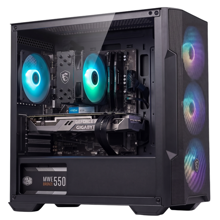PC Gamer MSI MAG Forge M100R Noir RTX 5060 Ryzen 5 5500X3D avec ventirad MSI MAG CoreFrozr AA13 noir ARGB