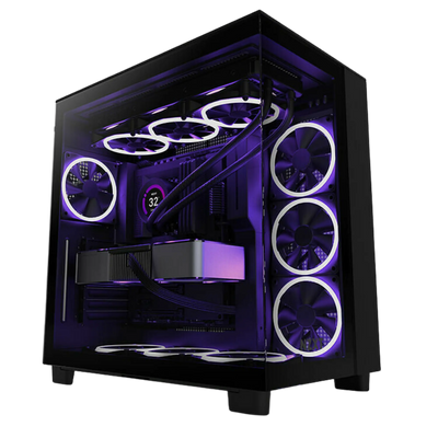 Boîtier PC NZXT H9 Flow Noir avec LED violette, Ryzen 7 9700X et RTX 5060 Ti