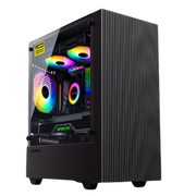 Boîtier PC Gamer Gamemax Edge ARGB noir nervuré avec RTX 3050 RGB et vitre transparente