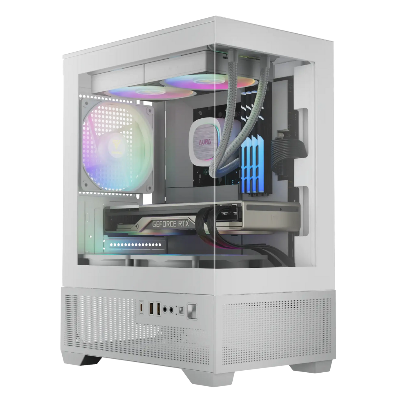 Boîtier PC Gamer Gamdias Aura GC9M Elite RGB avec RTX 5060 et ventilateurs RGB