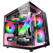 PC Gamer Mars Gaming MC-View Rose: boîtier noir verre RTX 5060 RGB illuminé