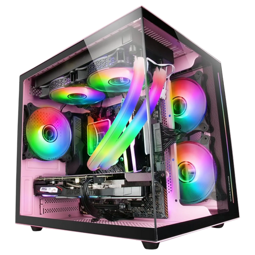 PC Gamer Mars Gaming MC‑View ROSE × PETIT BUDGET | Ryzen 5 5500 × RTX 5050 8 Go
