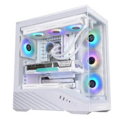 PC gamer blanc Lian Li Vector V100 avec Ryzen 7 8700F et RTX 5080 RGB éclairé