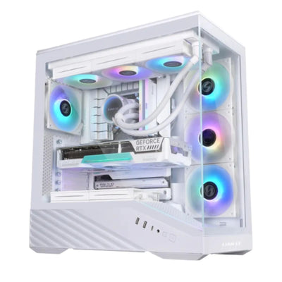 PC Gamer Lian Li Vector V100 Blanc × Petit Budget | Ryzen 7 8700F × RTX 5060 Ti 8 Go