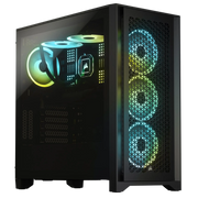 Boîtier PC Corsair 4000D RS Noir avec RGB bleu, vert, jaune illuminés