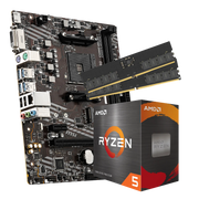Pack carte mère A520 + Ryzen 5 5500 boîtier retail noir orange texturé