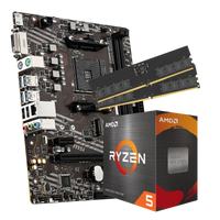 Pack carte mère A520 + Ryzen 5 5500 boîtier retail noir orange texturé