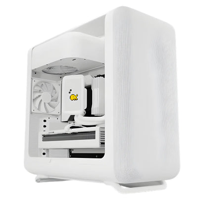 Caisse PC gamer HYTE X50 Blanc avec Ryzen 7 7800X3D et RTX 5070 TI minimaliste blanche