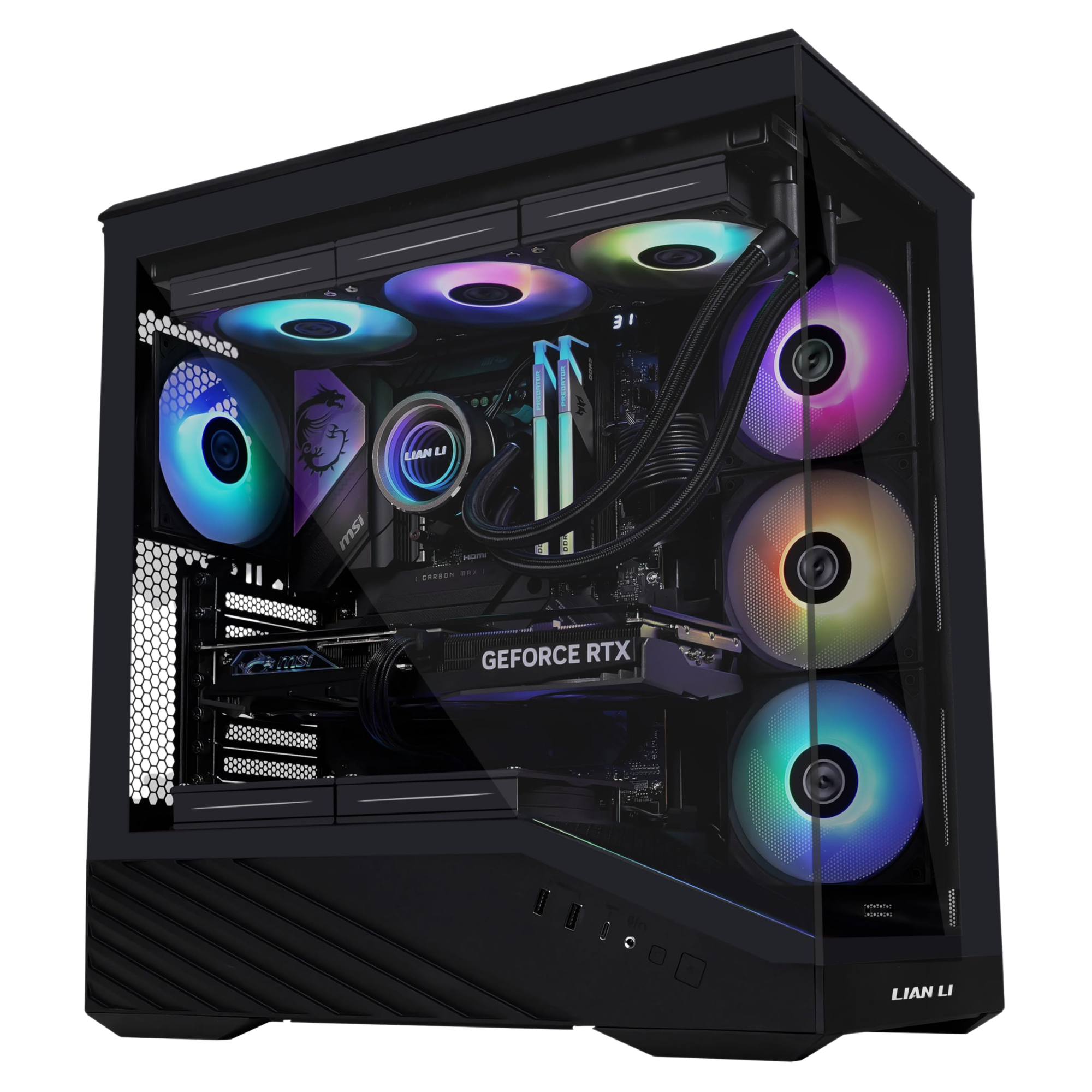 PC Gamer LIAN LI VECTOR V100 Noir – Perf Max x Ryzen 7 7800X3D × RTX 5070 TI Image