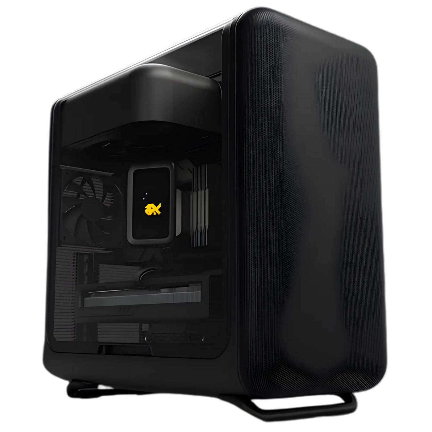 Boîtier PC Gamer HYTE X50 Noir avec logo poisson jaune illuminé