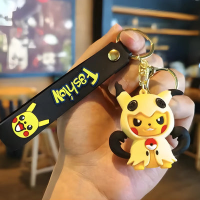 Porte-clés Pokémon Pikachu costume Mimiqui jaune avec sangle noire
