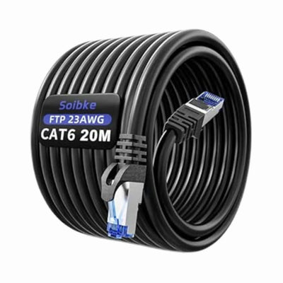 Cable RJ45 20m Noir - Catégorie 8